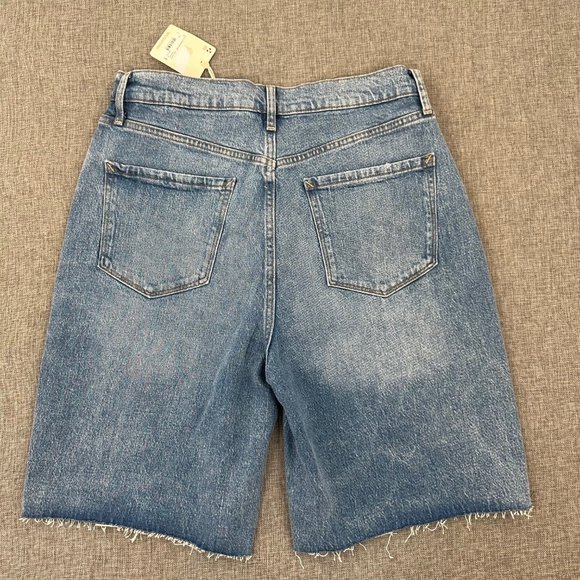 New! a.n.a. a new approach Bermuda Shorts High Rise Denim Cutt Off Shorts Sz 10 - Picture 8 of 13